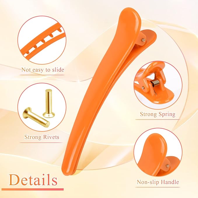 Hair Clips, 12 Pcs Duckbill Alligator Hair Barrettes Pins, Non Slip Colorful Plastic Duck Billed Hair Clips for Styling Sectioning for Women