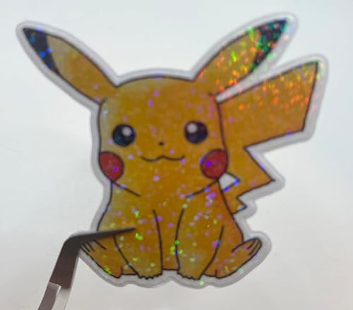 Ashley E Glidewell Pixel Art Holographic Vinyl Sticker fits Watercolor Pikachu