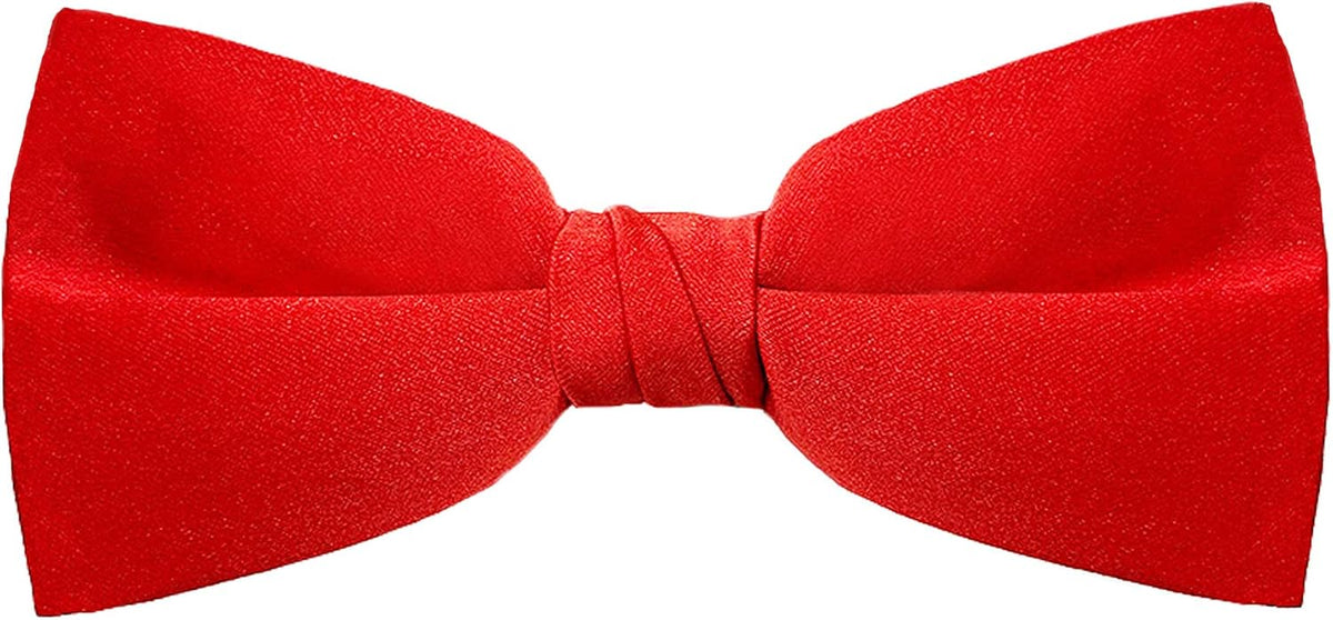 Red Satin 2 1/2 Bow Tie With Black Elastic Band