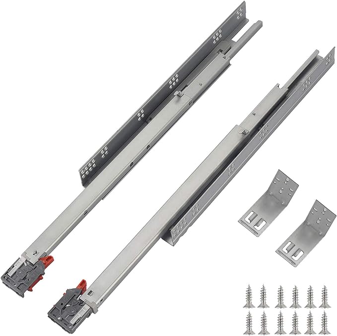OCG Undermount Drawer Slides 21 inch (1 Pair), Full Extension Soft Close Concealed Drawer Runners, Come W Mounting Screws and Brackets, 1 Pair
