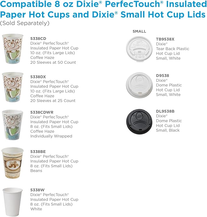 Dixie - PerfecTouch Hot Cups, Paper, 8 oz., Coffee Dreams Design, 50/Pack