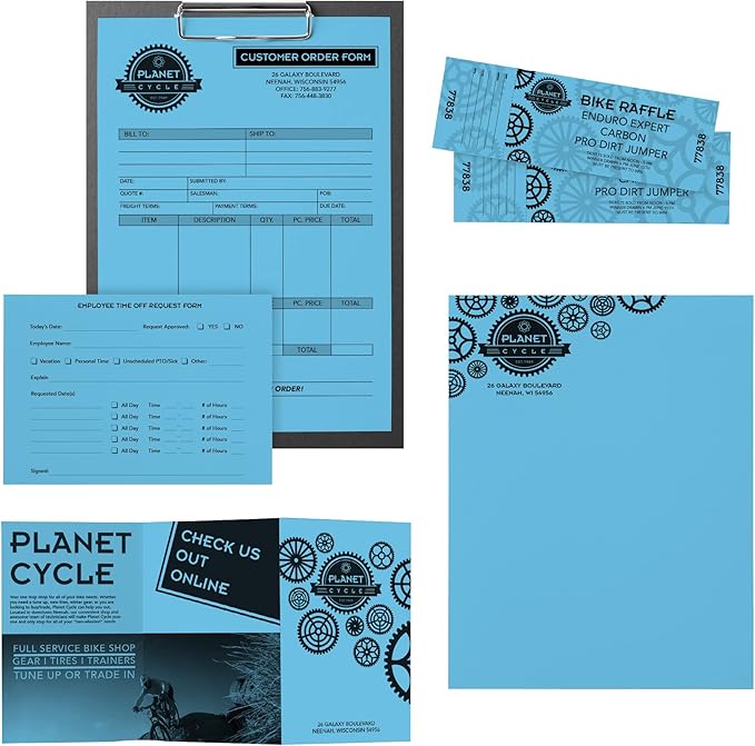 Neenah Astrobrights 30 Recycled Bright Color Paper, 8 12in x 11in, 24 Lb, FSC Certified, Lunar Blue, Ream Of 500 Sheets, 21528