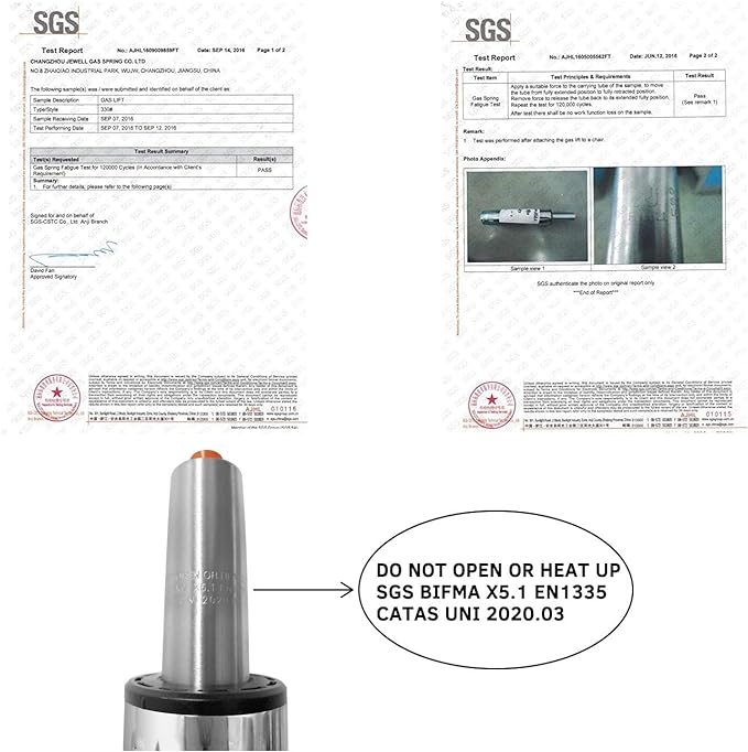 Stroke 8'' Gas Lift Cylinder Replacement Pneumatic Chair Part Heavy Duty Steel Case Universal Size Height Extension for Office Stool Chair