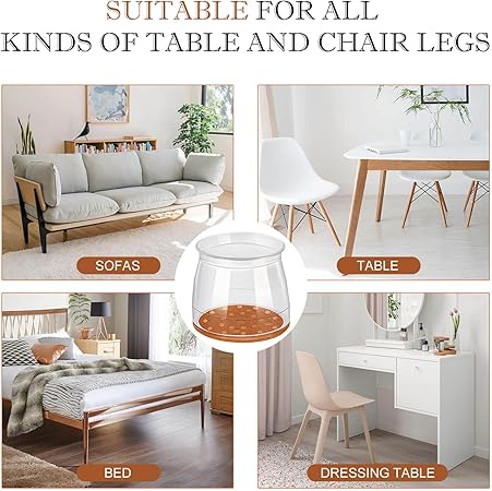 20 Pcs, Chair Leg Floor Protectors for Hardwood Floors, Felt Furniture Pads Silicone Chair Socks Leg Caps Covers, Furniture Protectors, Medium