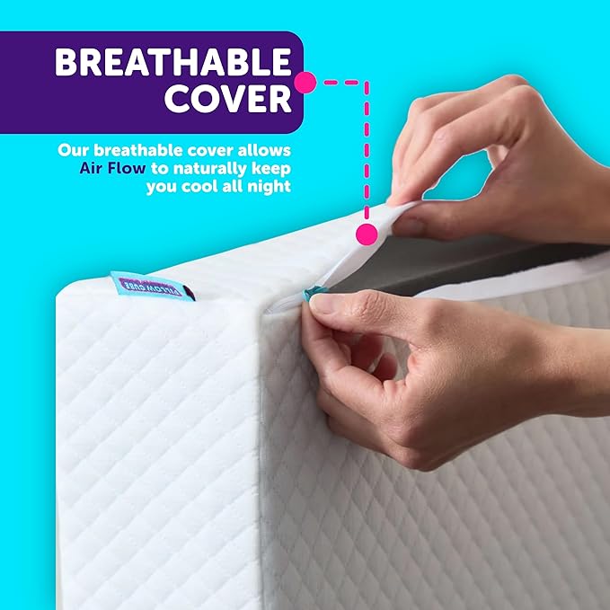 Pillow Cube Side Cube - 5" Cube Pillows for Side Sleepers, Cooling Memory Foam Pillows for Neck and Shoulder Pain - King, Queen, Twin 24"x12"x5"
