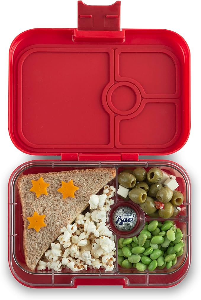 Yumbox Panino Leakproof Bento Lunch Box Container for Kids Adults (Wow Red Dino), Sandwich-friendly lunch box for kids, Easy Open Latch, Lightweight, Compact