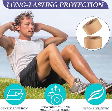 12 Rolls Micropore Tan Tape Skin Tape Adhesive Tape Non Woven Paper Tape for Household Supplies (1 Inch x 10 Yards)