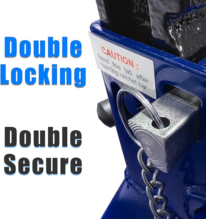 TCE 3 Ton (6,000 LBs) Capacity Double Locking Steel Jack Stands, 2 Pack, Blue, AT43002AU