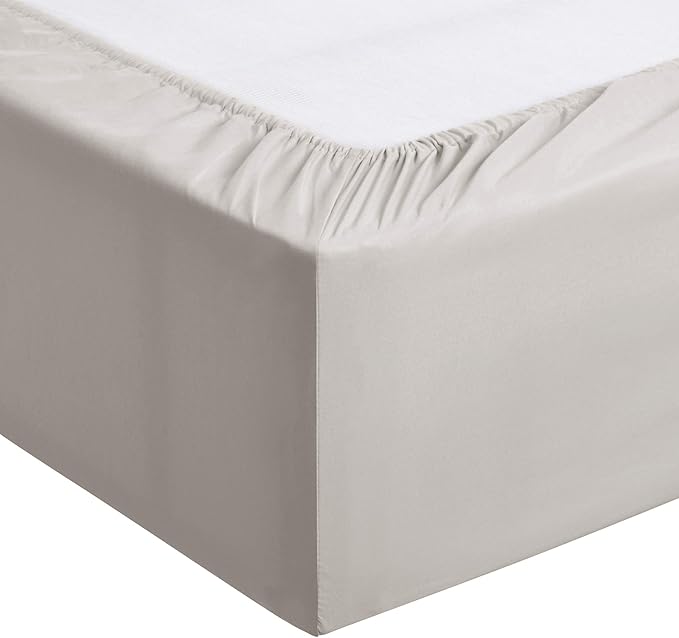 Basics 4 Piece Deluxe Microfiber Bed Sheets, Queen Size, Light Gray, Solid