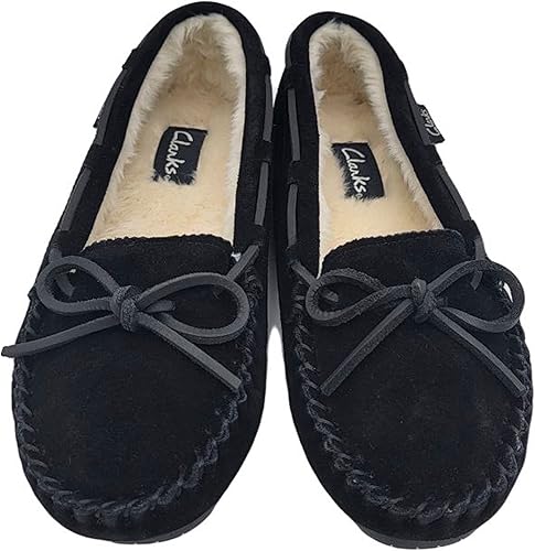 Clarks Womens Suede Moccasin Slippers