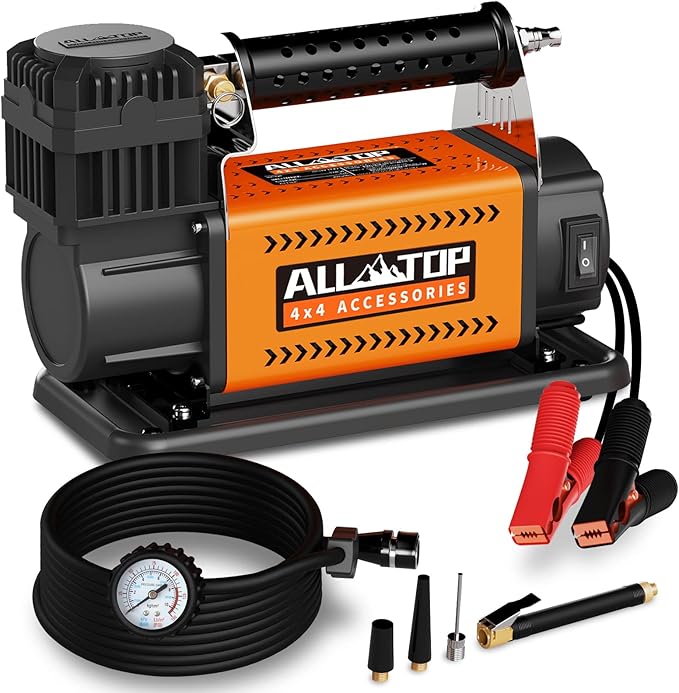 ALL-TOP Air Compressor Kit, 12V Portable Inflator 7.06CFM, Offroad Air Compressor for Truck ,Air Pump for Car Heavy Duty, Max 150PSI for SUV 4x4 Vehicle RV Tire