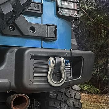 Leero 34" D Ring Shackles, 4.75 tons (10,472lbs) Working Load Limit, Clevis Shackle with 78" Alloy Screw Pin, Heavy Duty Shackles for Towing, Terrain Vehicle, Jeep, Trailer, Blue (2 Pack)