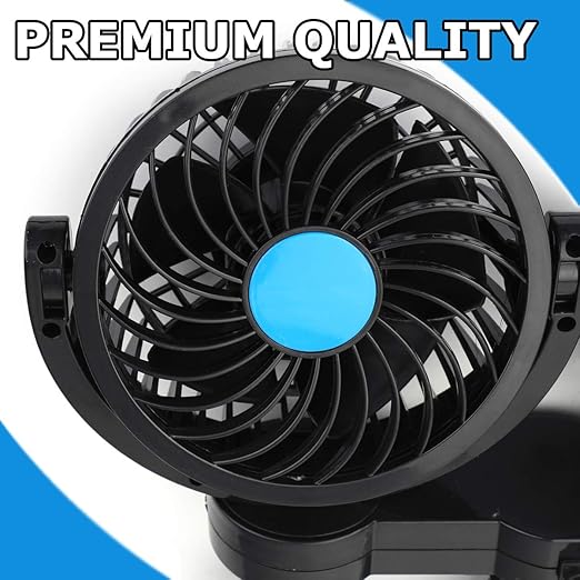 VaygWay 12v Car Cooling Fan Ai 1 Pack 360 Degree Rotatable Car Fan Ai Electric 2 Speed Dual Head Ai Cigarette Lighter Travel Camping Fan Ai Universal Car Truck RV SUV G (1)