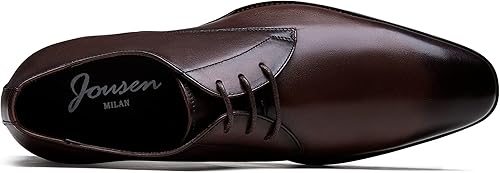 Jousen Men's Dress Shoes Leather Formal Business Oxford Derby Shoes Brogue Wingtip Retro Dress Shoes for Men