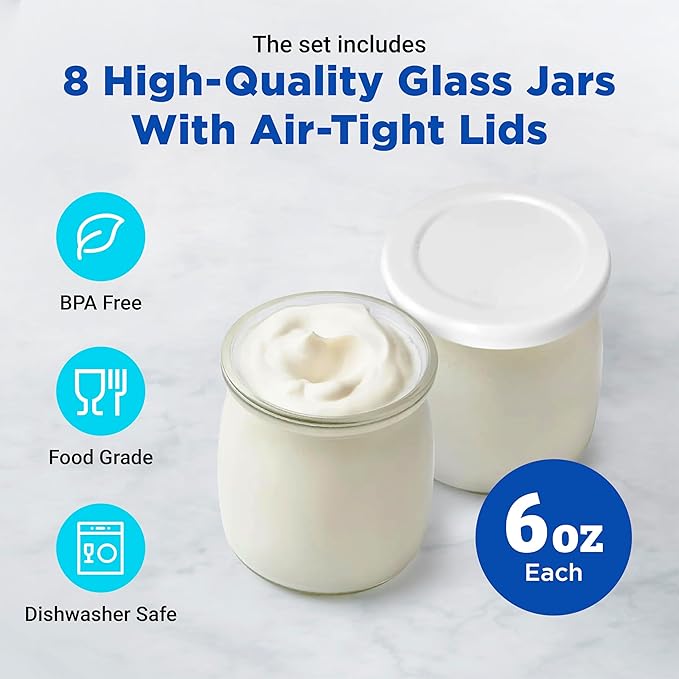 Ultimate Probiotic Yogurt Maker with Adjustable Temperature & Time Control - Make Trillions of Live Probiotics & Get Better Gut Health - LIFETIME WARRANTY - Perfect Wellness Gifts for Men & Women