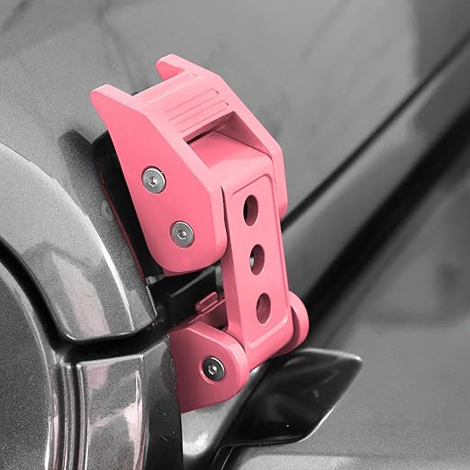 Hood Latches Hood Lock Catch Latches Kit Aluminum Alloy Stainless Steel for Jeep Wrangler JK JKU JL JLU Gladiator JT 2007-2024,Pink