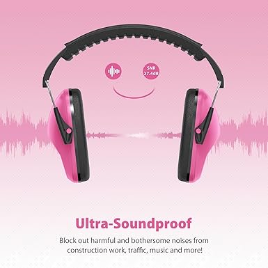 Dr.meter Ear Muffs for Noise Reduction: SNR27.4 Noise Cancelling Headphones for Autism with Adjustable Headband - Kids Ear Protection for Monster Truck, Airplane, Fireworks, Concerts and Kids Autism