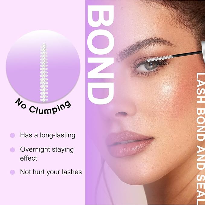 Lash Glue Bond and Seal for DIY: 1-Pcs, Wendy, 2 in 1, Strong & Flexible Hold, 5ml Clear-Bond, 5ml Clear-Seal