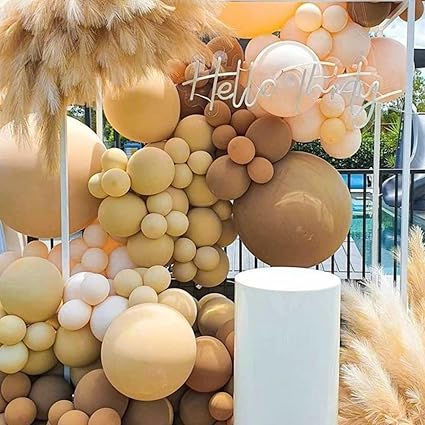 PartyWoo Tan Balloons, 50 pcs 12 Inch Boho Tan Balloons, Light Brown Balloons for Balloon Garland or Balloon Arch as Birthday Party Decorations, Wedding Decorations, Baby Shower Decorations, Tan-F19-M