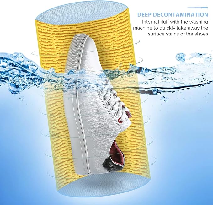 Shoe Washing Machine Bag 1PC, Reusable Durable Zipper Laundry Bag Shoe Washing Bag for Washer and Dryer, Sneaker Tennis Shoe Cleaning Bag for All Shoe Types, Yellow