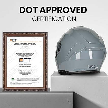 Favoto Full Face Motorcycle Helmet DOT Approved, Cascos para Motos Snowmobile Dirt Bike Helmet for Adults Men Women, Anti-Fog Film Included, Large