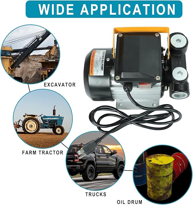 110V AC 550W Self Priming Electric Transfer Pump, 60Lmin Oil Transfer Pump Fuel Diesel Kerosene Biodiesel Pumps For Vehicles, Construction Sites, Farms