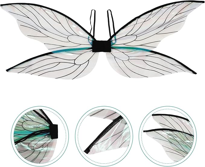 jarbins Large Fairy Wings for Girls Fairy Wings Dress Up Cosplay Wing Party Props Black Wings for Wedding Masquerade Accessory Festive Party Props