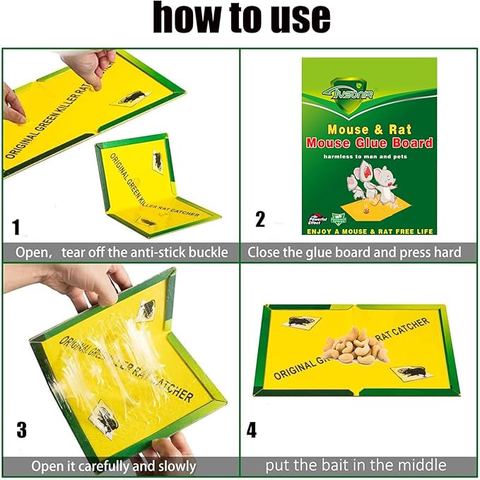 Mouse Traps,RatTraps,Mouse Traps Indoor,Rat Traps for House,Mouse Glue Traps,Mice Traps for House,Sticky Traps, Glue Boards Professional Strength That Work Capturing Indoor and Outdoor Rat