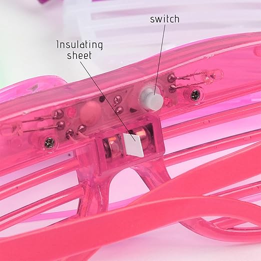 Light Up Glasses, LED Glasses, Glasses Glows in The Dark, Neon Flashing Glasses, 3 Modes, Battery Powered