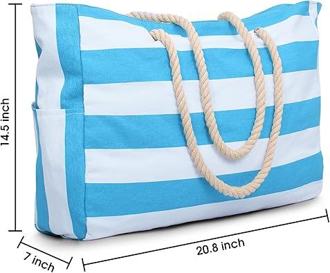 Becokan Beach Bags for Women Large Waterproof Beach Tote Bag Zipper Beach Bags Waterproof Sandproof Swim Pool Bag Large Tote