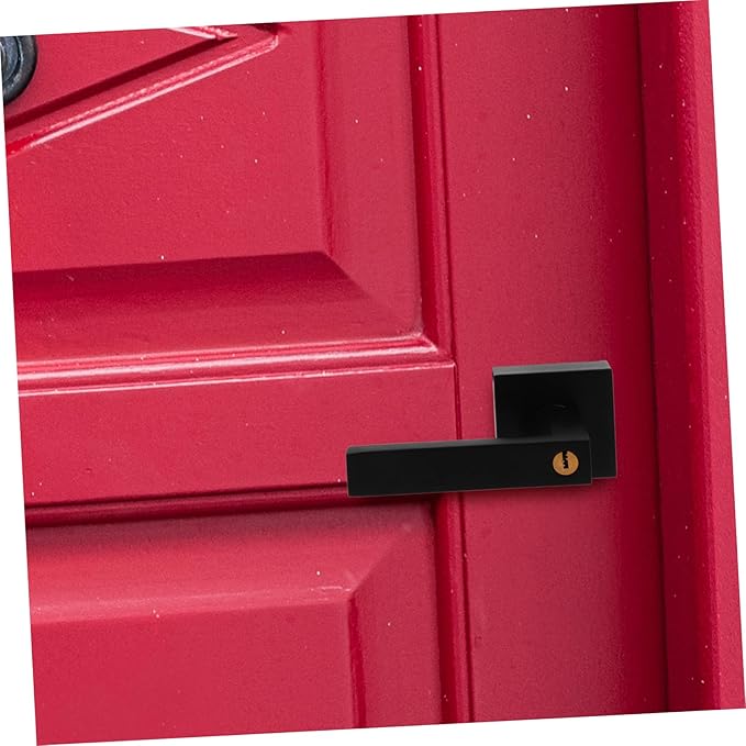 Angoily Black Interior Door Handle Lever Door Lock Aluminum Knob Security Lock for Multiple Room Applications