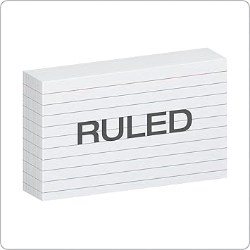 Oxford Ruled Index Cards, 3" x 5", White, 100 Per Pack (40136)