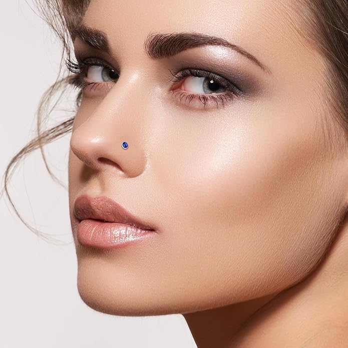 ONESING 9-40 Pcs 20G Nose Rings for Women Nose Piercings Jewelry Nose Rings Hoops L Shape Nose Studs Screw Hypoallergenic Nostril Surgical Stainless Steel Nose Rings Studs for Women Men