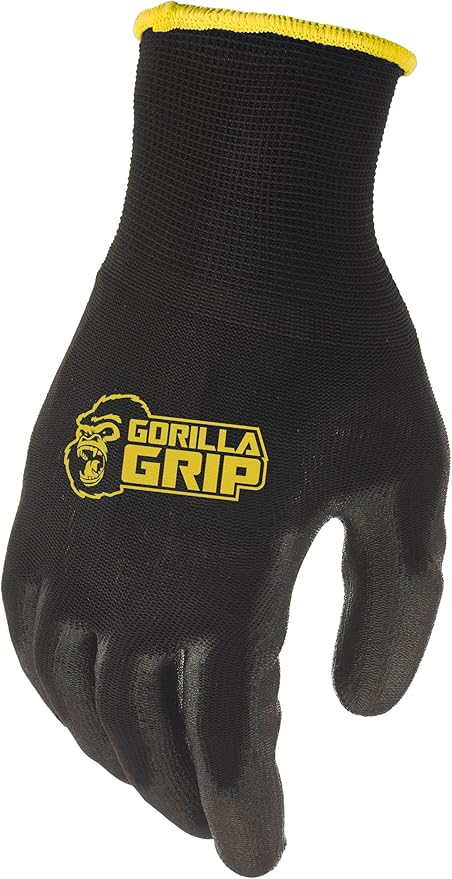Gorilla Grip Gloves, Max Grip, All Purpose Work Gloves, Slip Resistant, Nylon Shell, Medium, 1 Pair