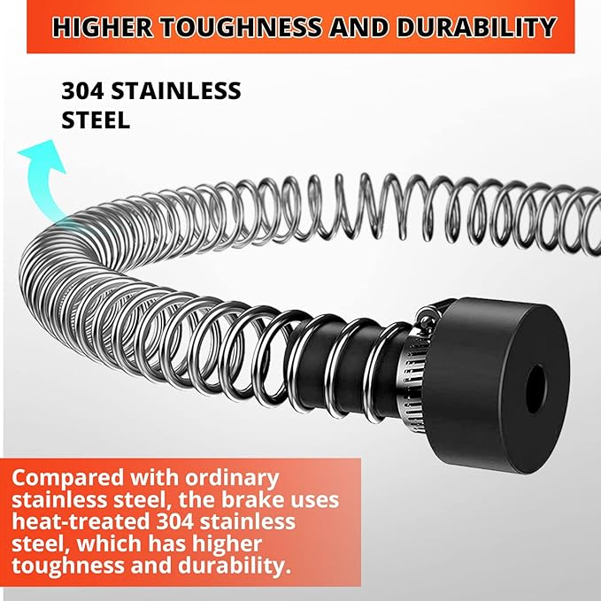 Trsmima Heavy Duty Stainless Steel Zipline Spring Brake Extra Long 5.3 FT, Zipline Stopper, Kids Backyard Zip Line Spring Braking SystemStopStopper for 316 14 516 38 inch Wire