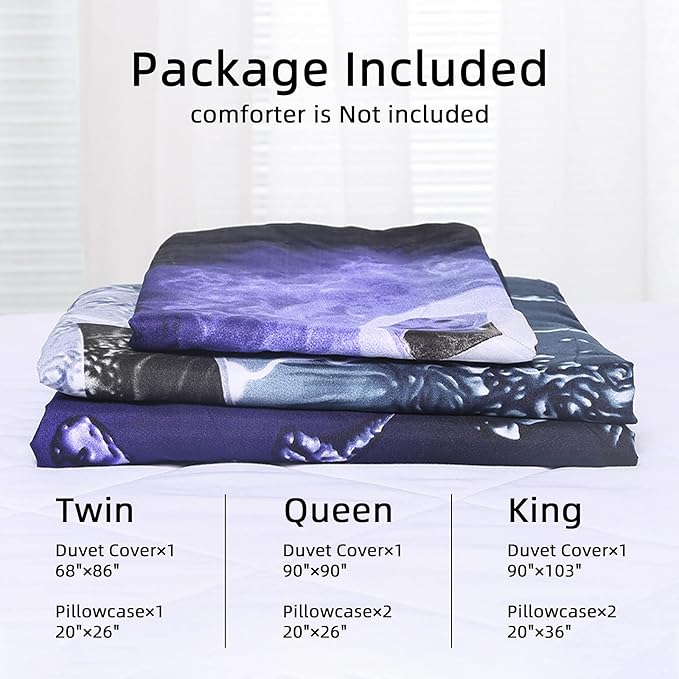 WONGS BEDDING Soccer Duvet Cover Set Twin Sports Blue Flame 3D Printed Soccer Comforter Cover Set with 1 Pillowcase for Kids Boys Soft Microfiber Twin Size 68"x 86"(Not Comforter)