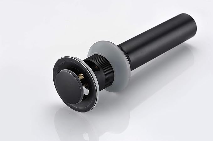 Pop Up Drain Stopper Black with Overflow, Bathroom Sink Drain Matte Black Finish, SUMERAIN