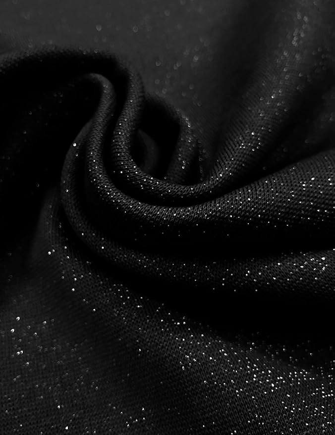 ZOMVA Plus Size 0X-4X Sparkly Glitter Ruched Bodycon Mini Dress Sparkle Sequin Wrap Ruffle Sleeve Dress Cocktail Party Formal