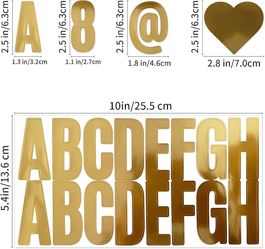 Bemeol 500 Pieces 30 Sheets Large Letter Stickers 2.5 Inch Alphabet Letter Stickers Self Adhesive Letters for Bulletin Board Mailbox Door Classroom Home Decor