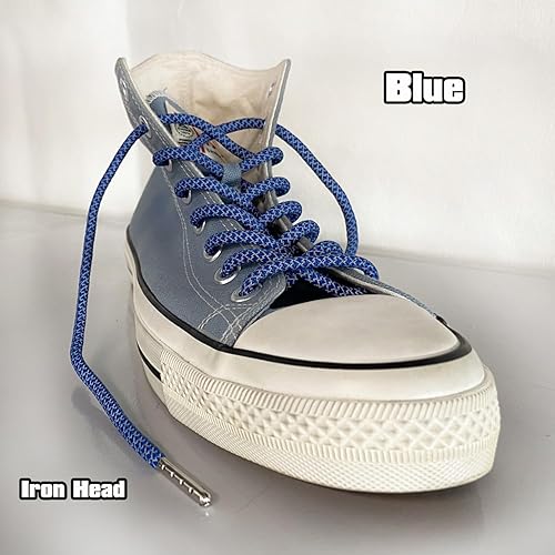 VASGO Iron Head Round Shoe Laces Reflective for Sneakers 10 Different Lengths 12 Colors