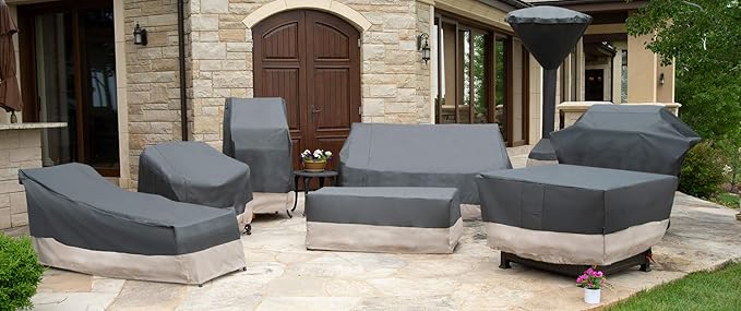 MODERN LEISURE 3019 Renaissance Ultralite Medium Size 4-Burner Grill Cover (65 inches W x 25 inches D x 44.5 inches H) Gray & Ambient