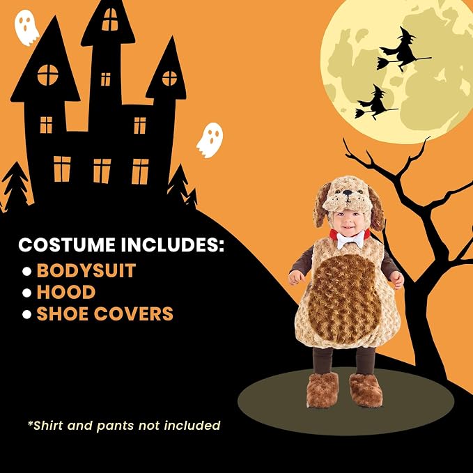 Underwraps Costumes Toddler Baby's Puppy Costume - Belly Babies Furry Puppy Costume