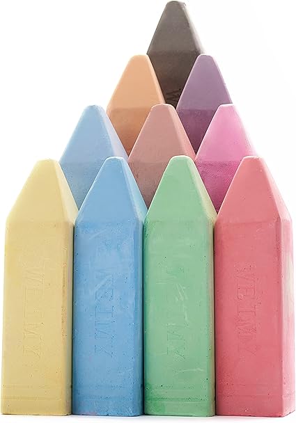 Sidewalk Square Chalk 10 Colors Outdoor Street Chalk Washable Non toxic Art Gifts for Kids 3 and Up