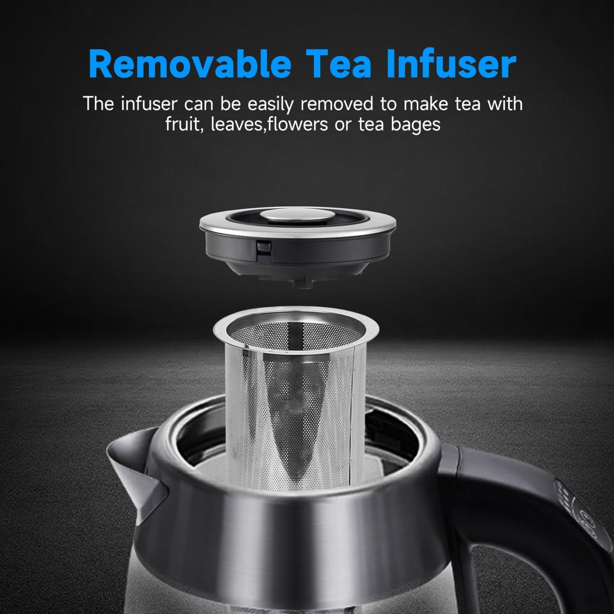 Aigostar Electric Kettle with Temperature Control and Tea Infuser 1500W, 1.7L Hot Water Kettle with Variable Temperature, Keep Warm Function, LED Indicator Light Change, Auto Shut-Off (Open Box)