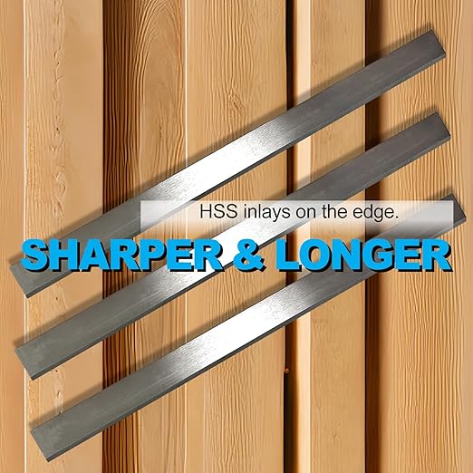20 Inch Resharpenable Planer Blades Jointer Knives 4pcs High Speed Steel for 20 inch Wood Planer Jointer Cutter Head 20x 1.18x 18 508mm30mm3mm