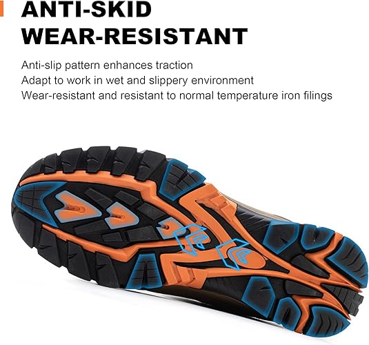 Steel Toe Sneakers Comfortable Safety Shoes for Men Steel Toe Shoes for Women Slip On Construction Work Shoes