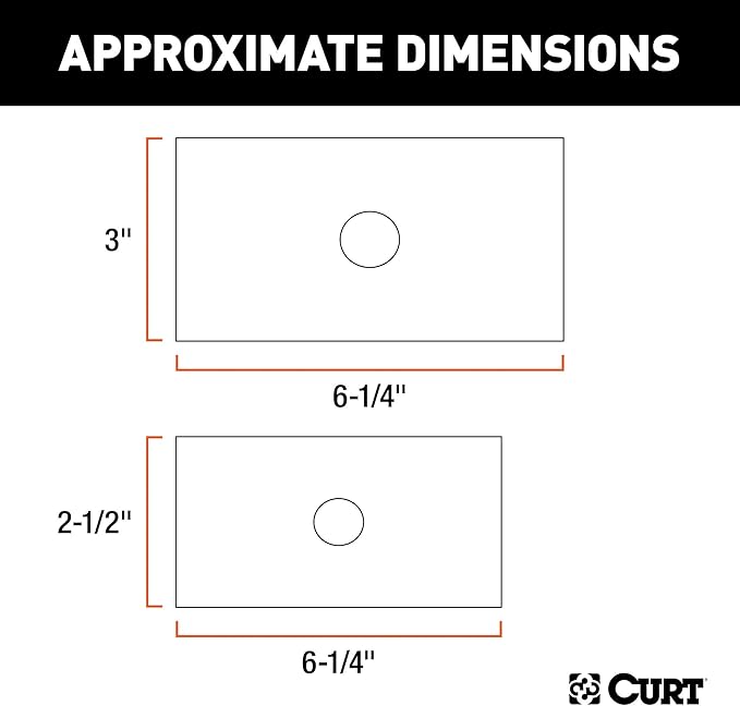 CURT 45408 Trailer Hitch Receiver Adapter Reducer Sleeve Set, 3 to 2-12 or 2-Inch, 2-Piece, Black
