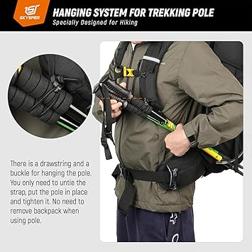 SKYSPER Hiking Backpack - 50L Roll Top Backpacking Backpack Lightweight Comfortable Breathable Camping Travel Pack for Men Women(Black)