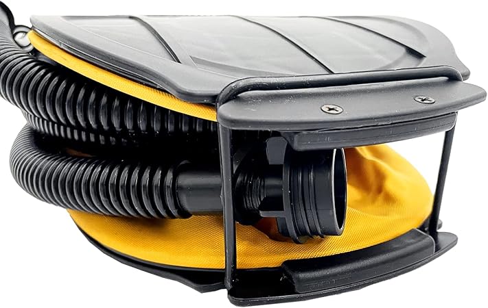 Foot Pump, Air Pump for Inflatable Ottoman, Bed, Air Mattress, Float and Ball, Yellow Black
