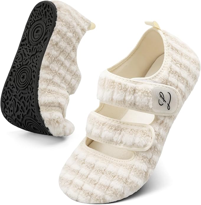 LeIsfIt Womens Mens Slippers Soft House Slippers Warm Fuzzy House Shoes Slipper Socks with Rubber Sole